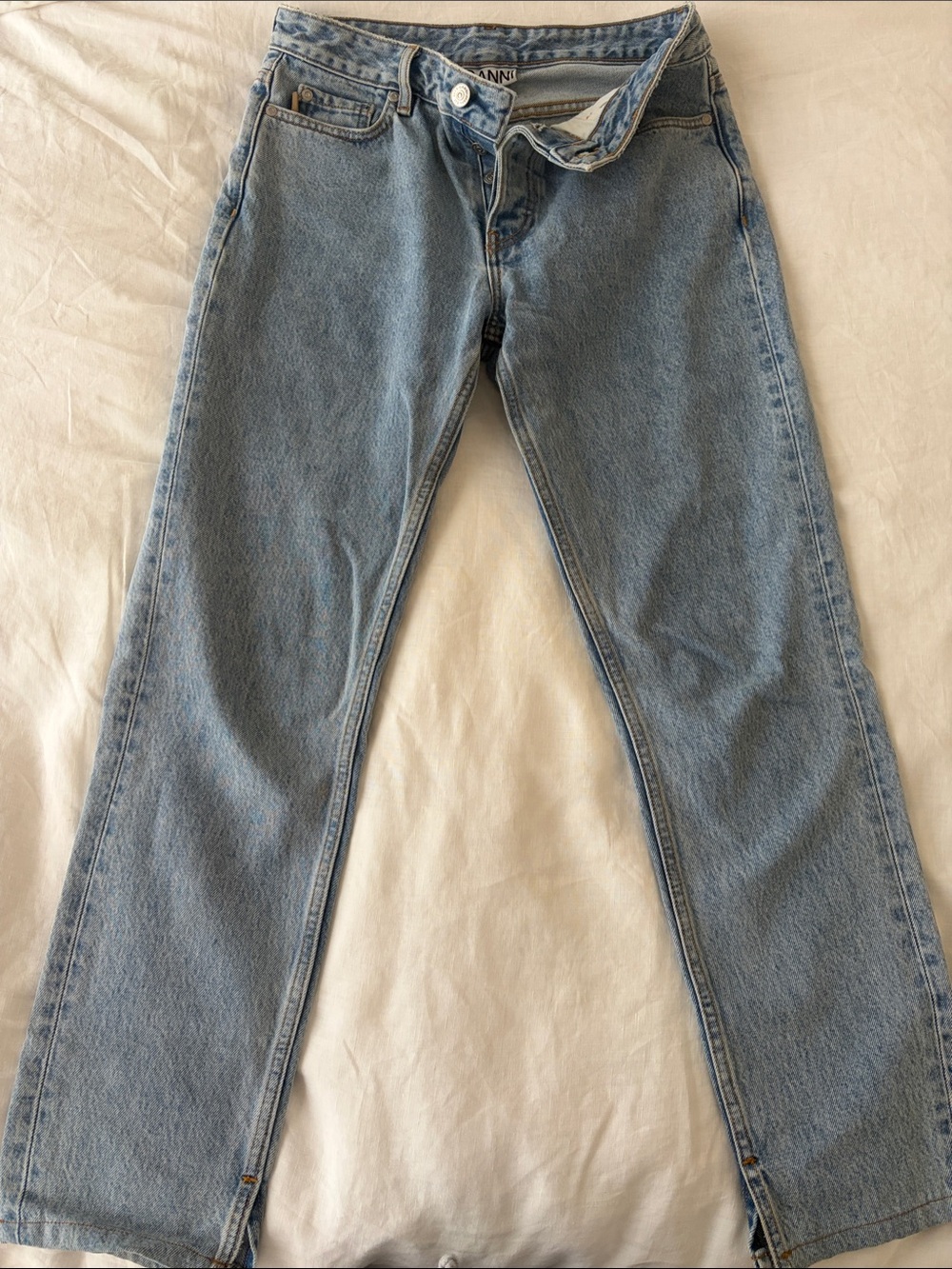 Ganni Light Blue Straight Leg Jeans